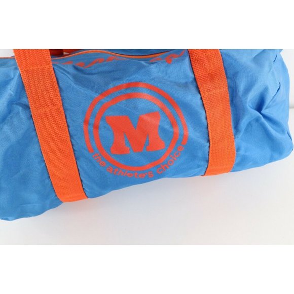Vintage 80s MacGregor Script Spell Out Nylon Handle Duffel Bag Gym Bag Blue - Picture 4 of 11